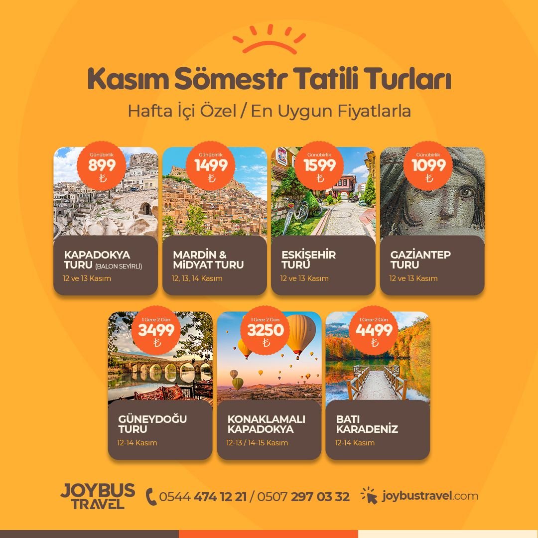  SÖMESTR TATİL TURLARI